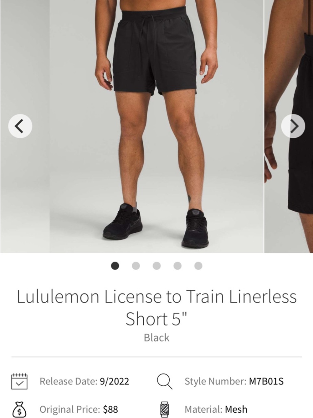lululemon athletica License to Train Linerless Short 5" - BLUE size sma